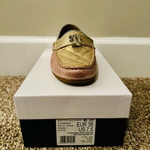 Brixton Metallic Gold and Pink Loafers